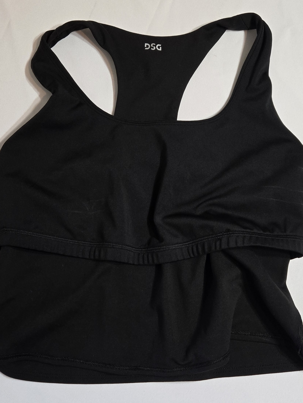 DSG Black Racerback Crop Tank Top Sz L - Picture 3 of 5